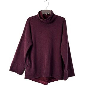 Athleta Cozy Karma Funnel Neck Sweatshirt Burgundy M